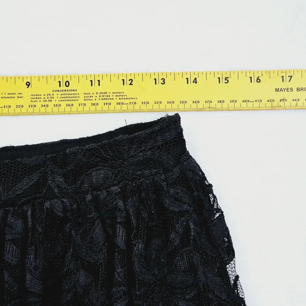 Forever 21 Womens‎ 26 Small Black Floral Print Mini Skirt Y2K Goth Chic